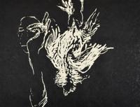 Susan Rothenberg Dead Rooster Woodcut, Signed Ed - Sold for $625 on 02-18-2021 (Lot 652).jpg